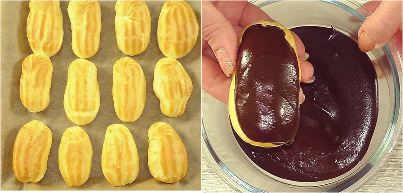 Показую, як я готую смачне заварне тістечко “Еклер” з ніжним кремом і шоколадною глазур’ю: вийде у кожного, ділюся простим рецептом