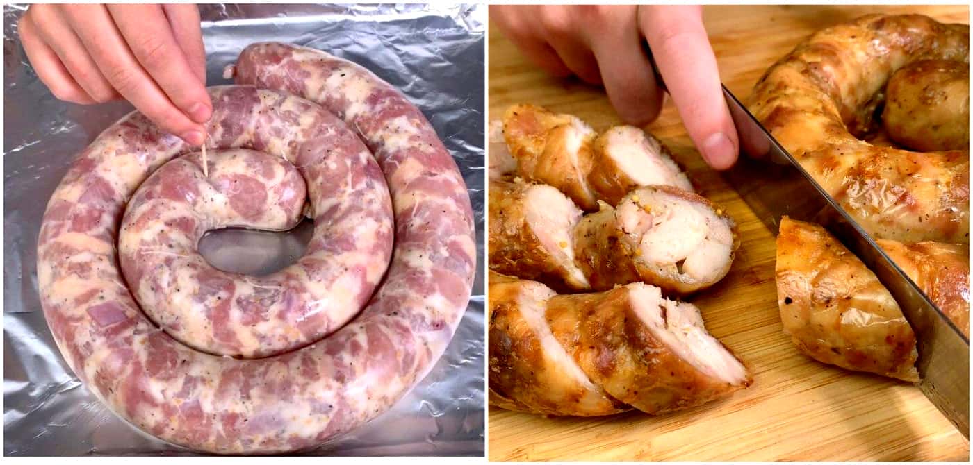 Курка, сало і печемо домашню ковбасу в духовці: закуска з простих продуктів і дуже смачна