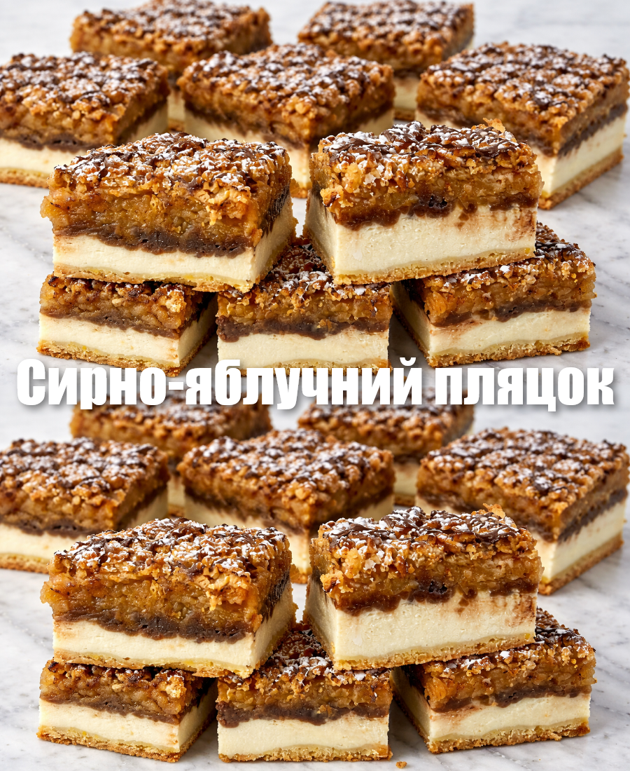 Сирно-яблучний пляцок без крему «Візерунок», який печеться одним коржем: авторський рецепт від української господині