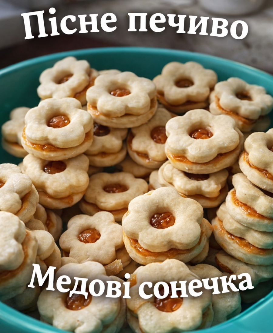 Рецепт ніжного пісочного печива "Медові сонечка" ДО ПОСТУ: дуже гарний, перевірений рецепт від української господині