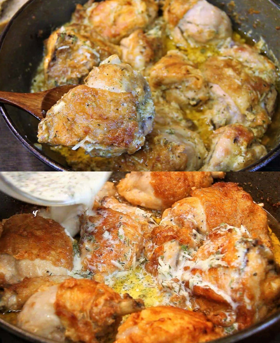 Це так просто, але так смачно і готується дуже швидко: соковита курочка в молочному соусі з часником на сковороді
