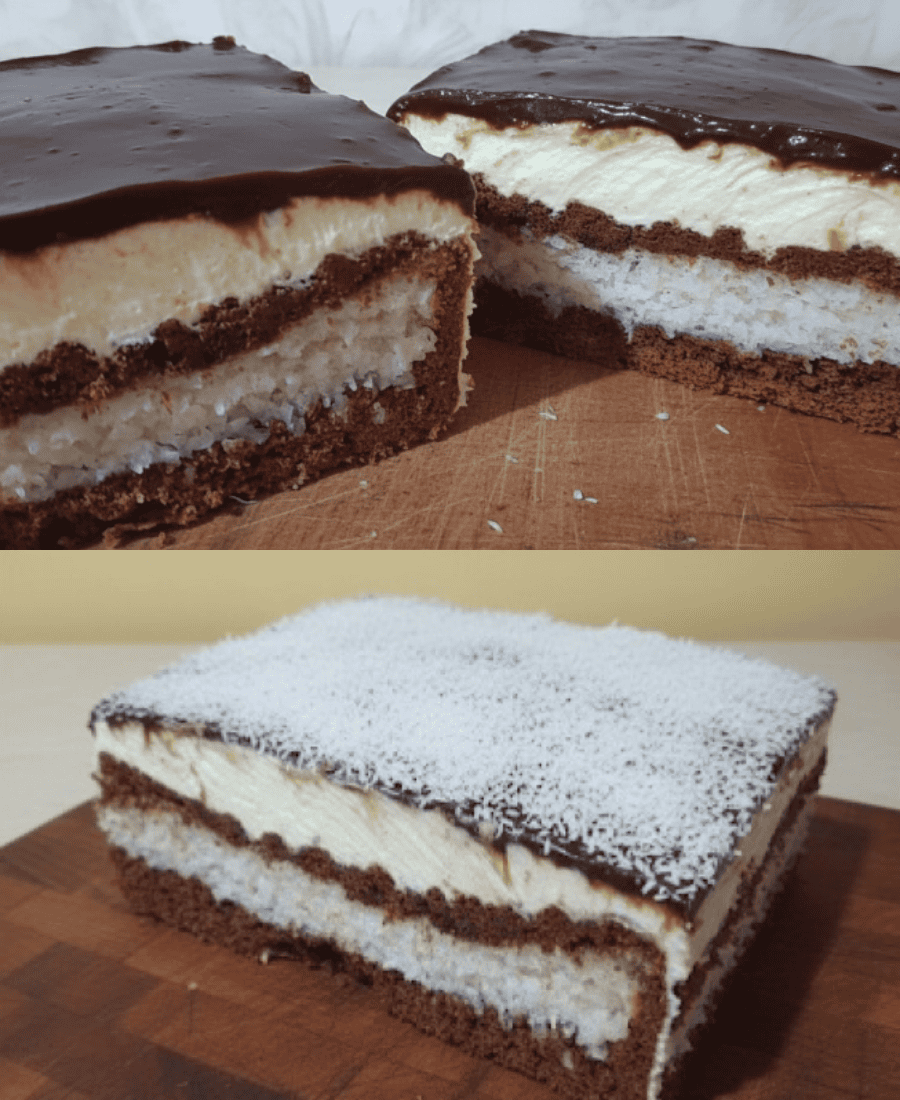 Надзвичайно смачний давній, весільний пляцок “Баунті”, який печеться одним коржем! Готується дуже легко та просто!