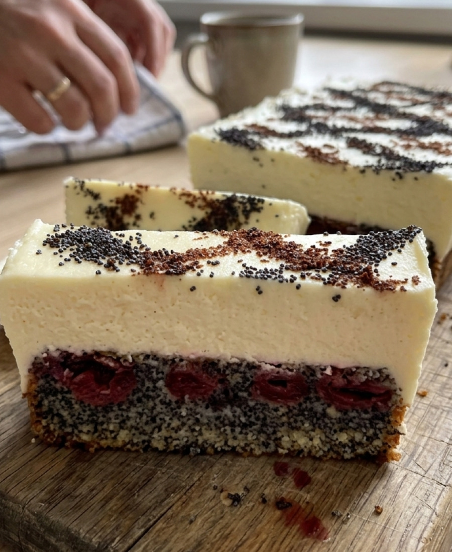 Неймовірно ніжний маково-вишневий 🍒 сирник, який з’їдається на раз-два! Чудовий рецепт від української господині